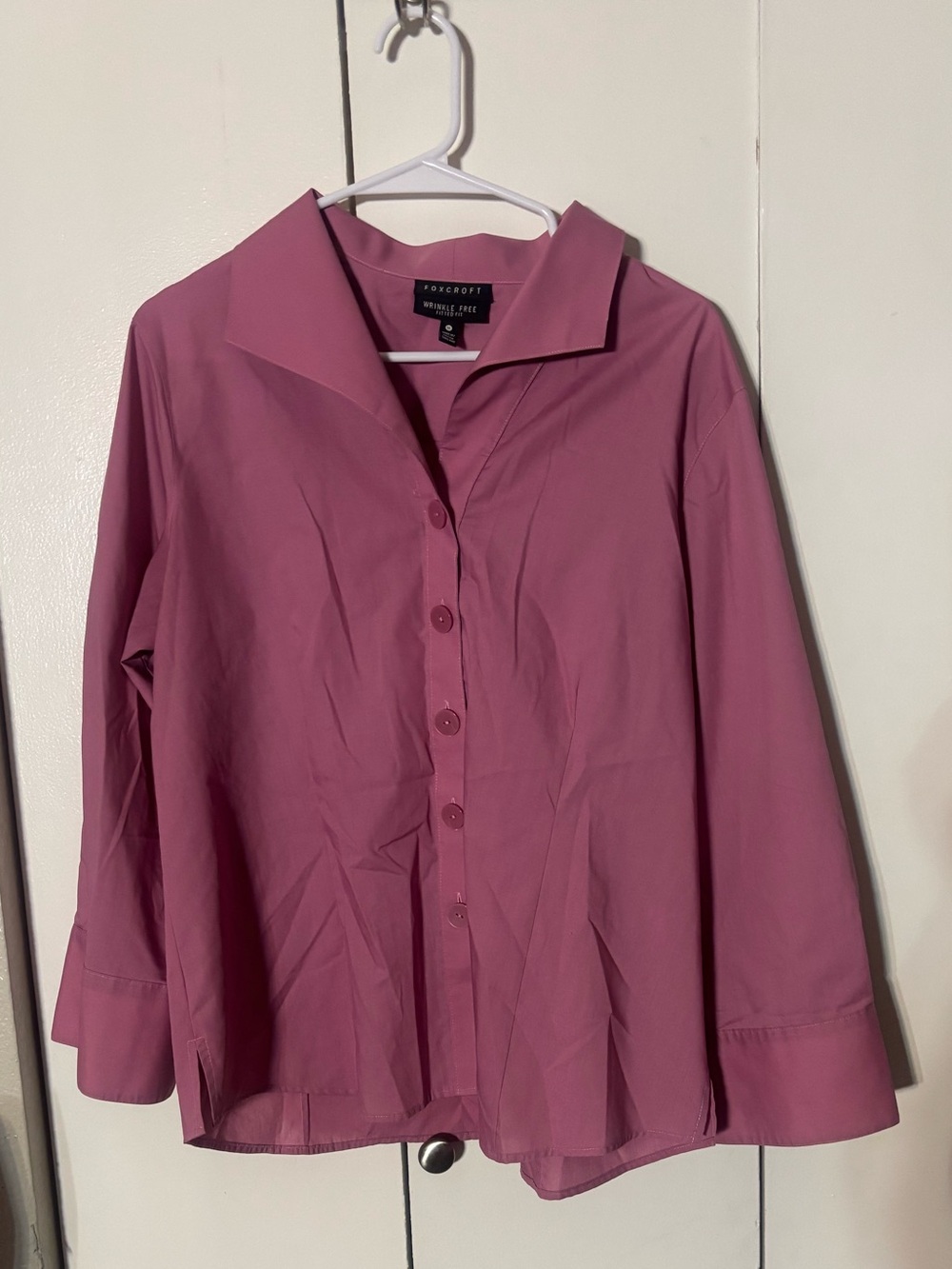 Foxcroft Women's Rose Button-Front Collared Shirt